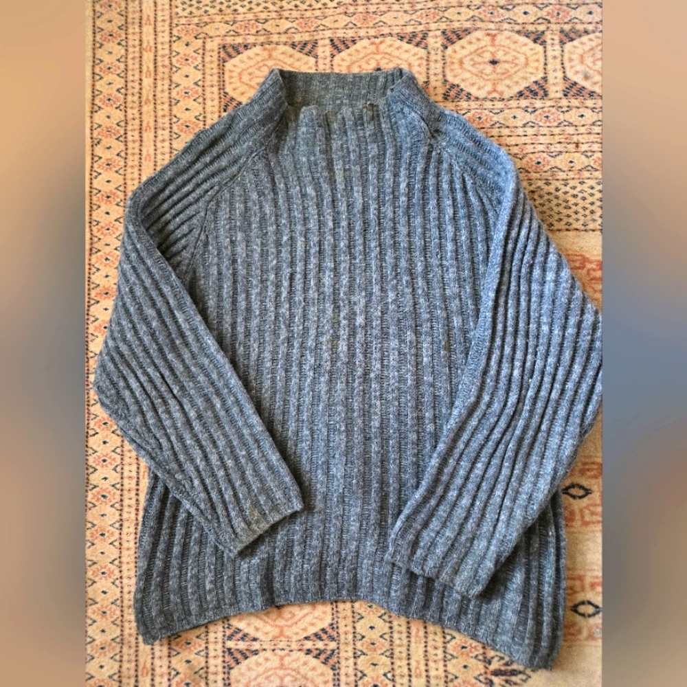 Tom Tailor Men's Gray Ribbed Sweater